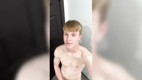 Blond german Lucas jerking big cock