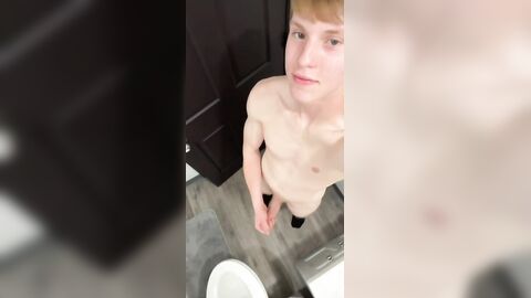 Blond german Lucas jerking big cock