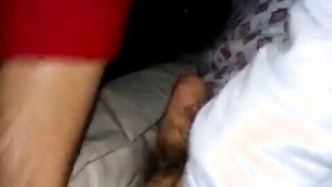 Touching soft dick of my dad in bed