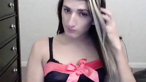 Cute crossdresser tease