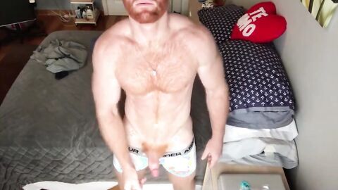 Ginger Hunk Seth Forena Bed Jerks his Cock Until He Cums