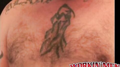 Tattooed mature given a blowjob and anal fingering