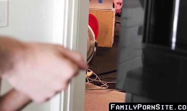 Stepson Dakota Lovell receives an inside shove from hunk Matthew Figata