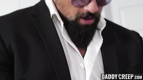 Brawny stepdad tricks son in dating app for a bareback fuck