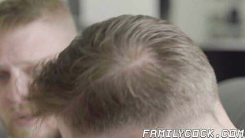 Hardcore bareback sex between daddy and young stepson