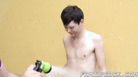 Taboo gay sex between step father and horny young twink