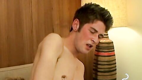 Shane Allen moaning in every stroke on his long hard dick