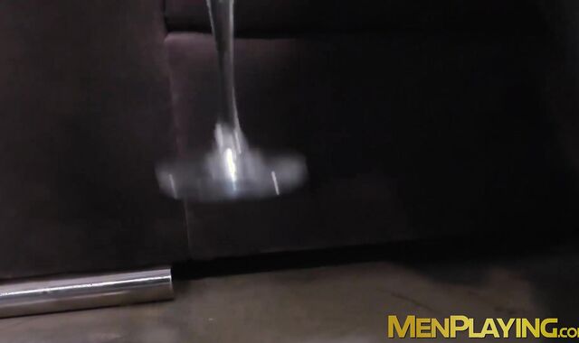 Businessmen enjoy champagne before sloppy blowjobs and anal