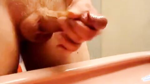 boy wank with nice precum and cumshot