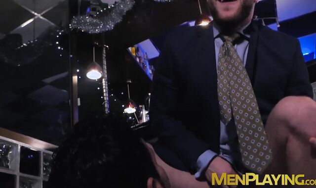 Classy businessmen enjoy wet blowjobs and rough fucking