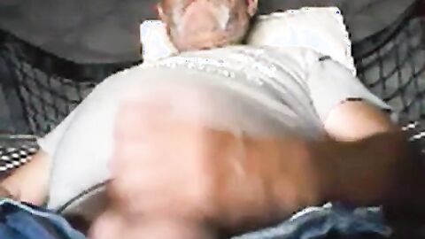 Older gentleman shooting his load