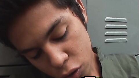 Latino twinks rawbanging rough after oral in the locker room