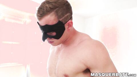 Masked stud gets his fat cock sucked by beautiful babe