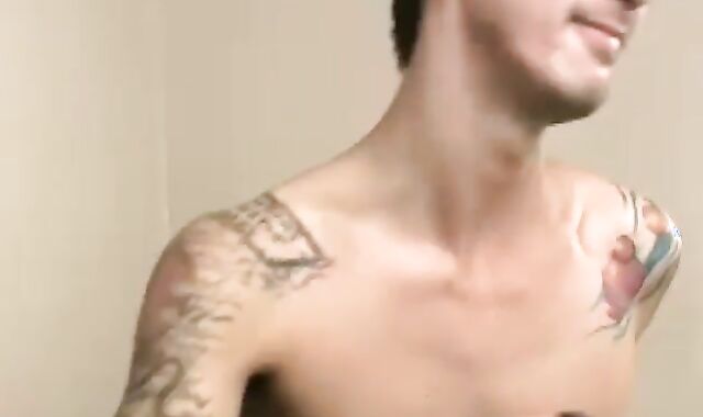 Super horny yoga instructor works on his dick for the camera