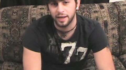 Hairy guy grabs his rock solid cock and masturbates solo