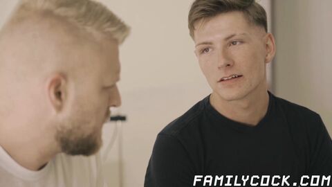 Taboo fuck session between hunky blond stepdad and his son