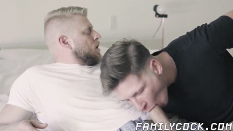 Taboo fuck session between hunky blond stepdad and his son