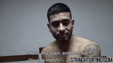 Straight Latin man has first time fun session with a dick