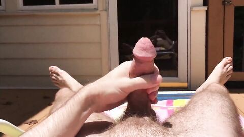 Cumming While Outside Tanning