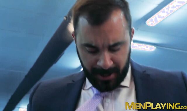 Elegant men bang each others asses after hard day at work