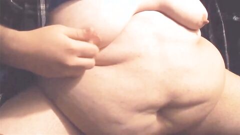 FAT Belly & Boobs - Moobs Play.  Saggy Fatty Tits