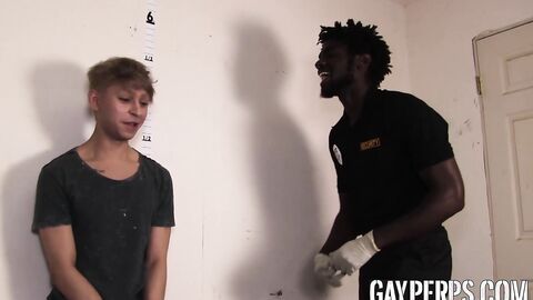 Twink perp punished with rough bareback interracial pounding