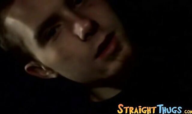 Straight thugs are jacking off and cumming outdoor