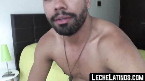 Straight Latino with bare back and taking cum in mouth