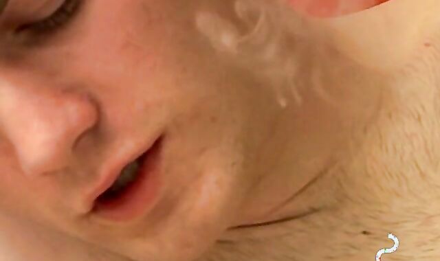 Bryce Corbin pleasing his rock hard cock with lit cig