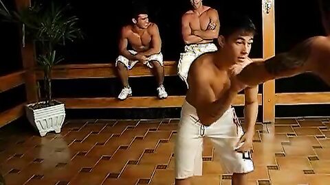 Thick and rock hard cock Latino jerks off in kinky solo act