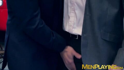 Two gay guys in suits fall in love and fuck each other well