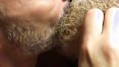 Hairy bears passionate kissing