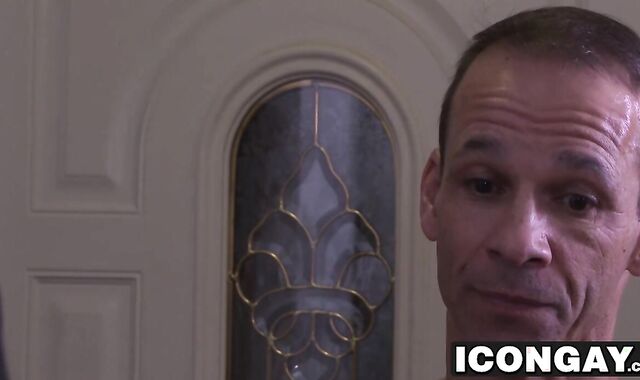 Big stiff pole daddy hammering hard at this hunks asshole