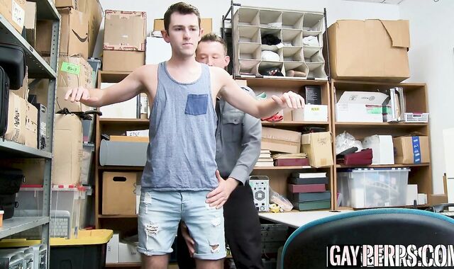 Skinny twink thief jerks off Hunk policemans huge baton