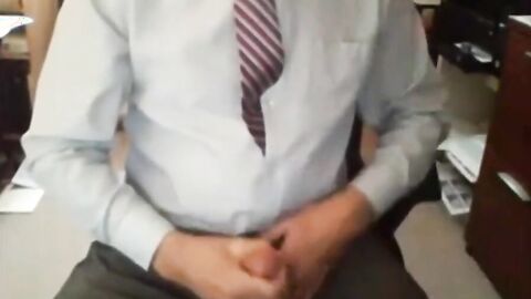 Grandpa in Suit Masturbating