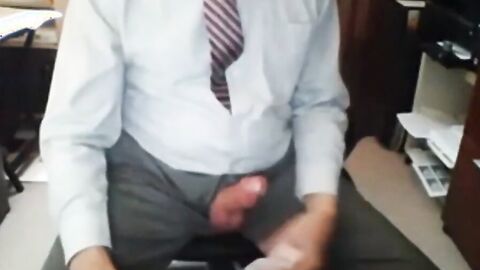 Grandpa in Suit Masturbating