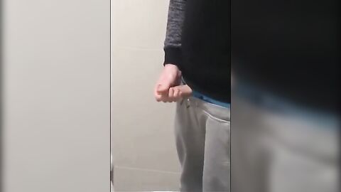 Cute Boy wank in school bathroom and cum in classroom