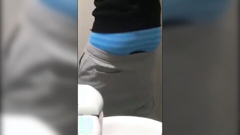 Cute Boy wank in school bathroom and cum in classroom