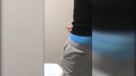 Cute Boy wank in school bathroom and cum in classroom