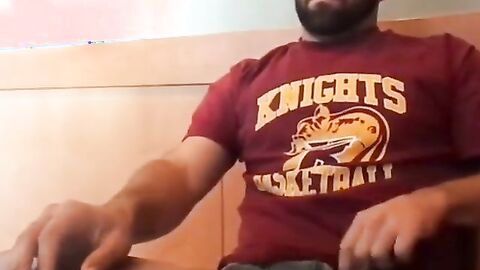 Bearded Bro Public Jerk Off in A Coffee Shop