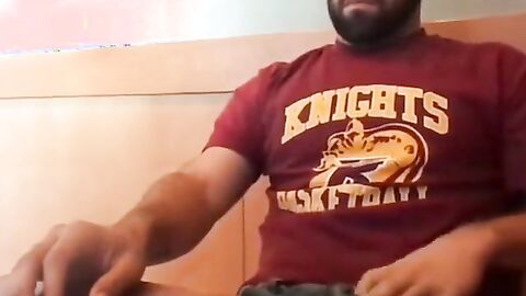 Bearded Bro Public Jerk Off in A Coffee Shop