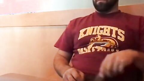 Bearded Bro Public Jerk Off in A Coffee Shop