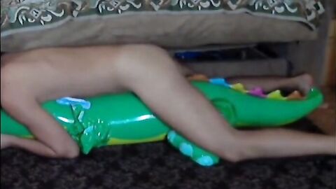 Big inflatable alligator humping cum