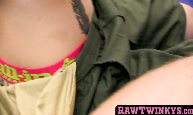 Mischievous boyscout Billy London wanks off during sans protection