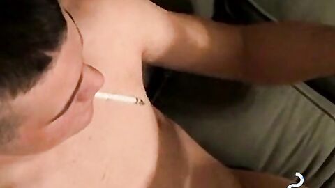 Smoking Twink threesome ecstasy full of anal and throatfucks