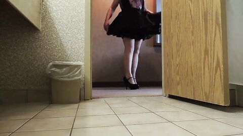 Sissy Ray in Purple Corset and Black Maids Skirt