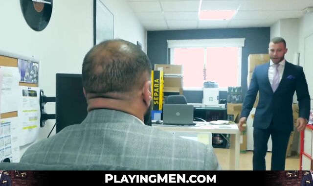 Diego Reyes and Marco Napoli two coworkers are arguing in the office