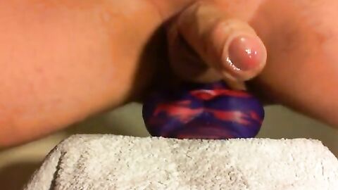 amateur Anal sex toy fun with flint the bad dragon !