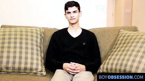 After the interview Twink will not stop jerking off