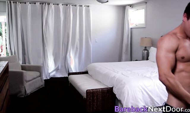 Passionate barebacking with two muscular and tattooed studs